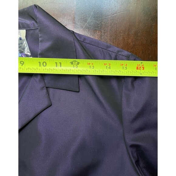 Ann Taylor Women Tops Blouses Shimmering Purple Acetate Knotted Buttons, Size 8P - Picture 7 of 11